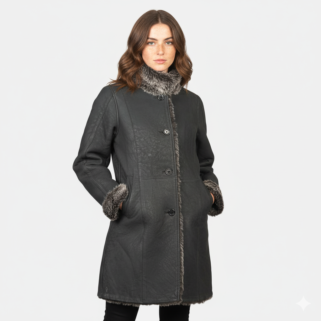 Women's Erica Black Leather Coat – Noir Mode