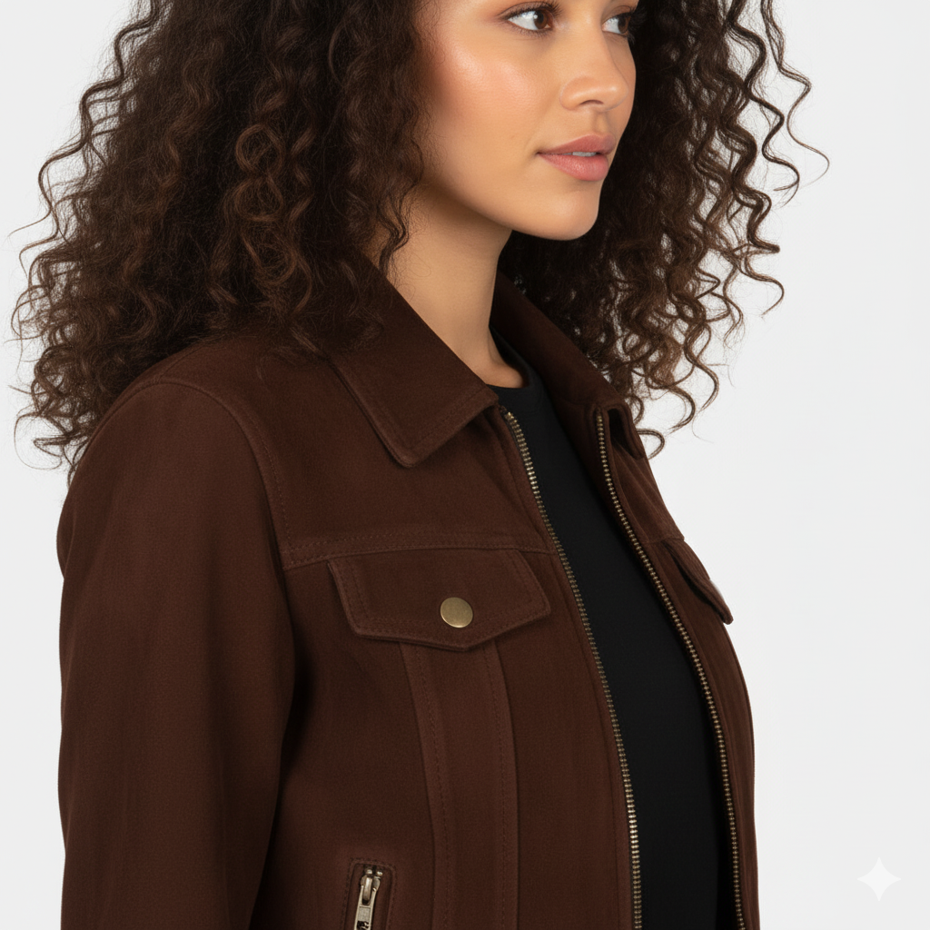 Women's Suzy Mocha Brown Suede Jacket – Noir Mode
